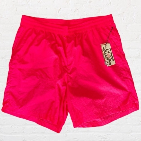 Future Collective Pants - NEW Future Collective with Alani Noelle Women's High-Rise Nylon Shorts